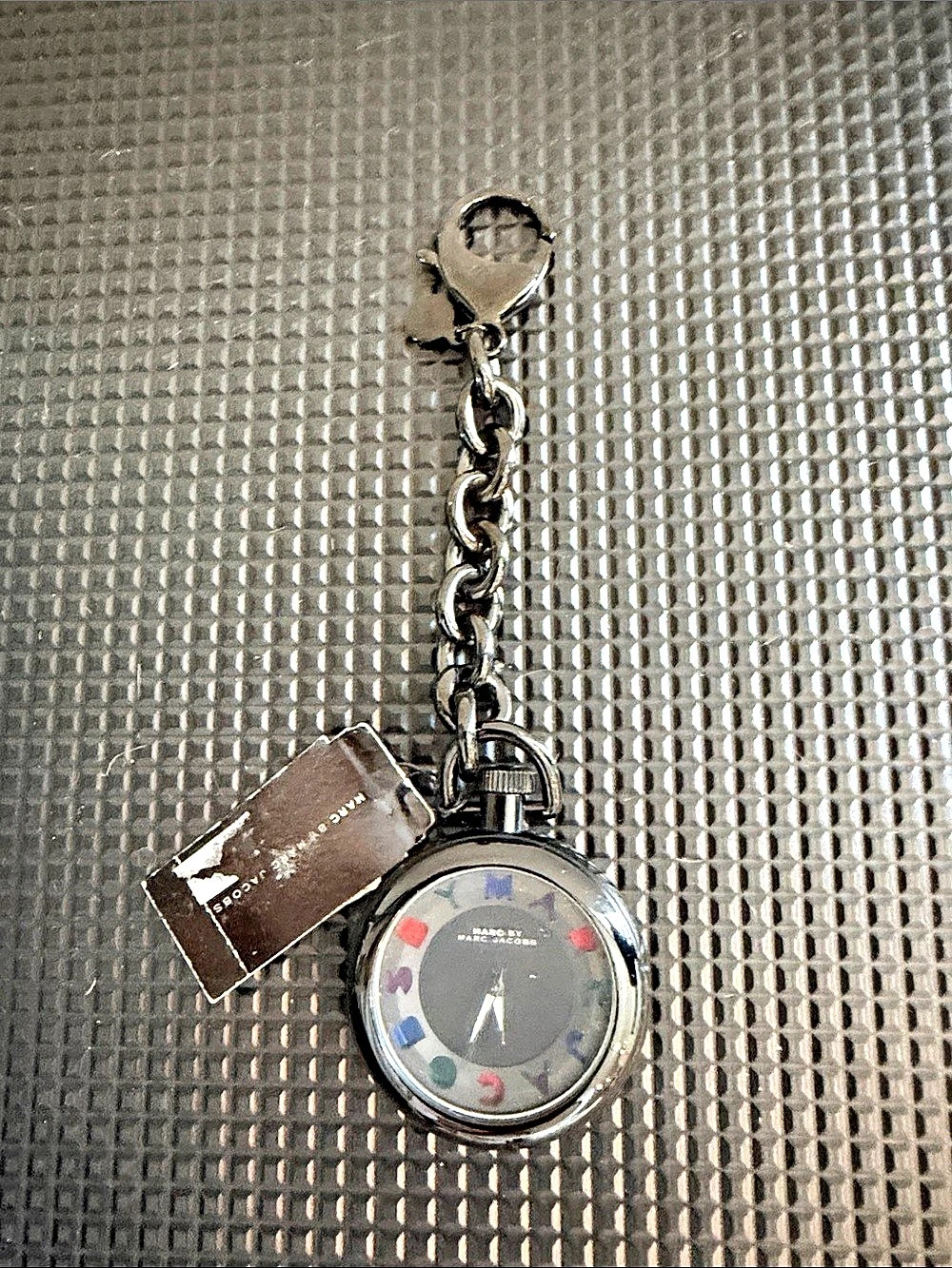 Marc Jacobs Watch Keychain in Black & Silver